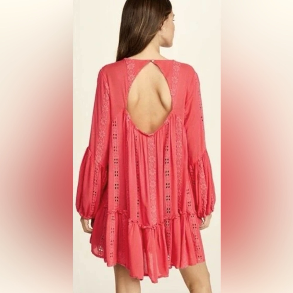 Free People Coral Lace Detail Women's Dress and slip - Picture 4 of 15